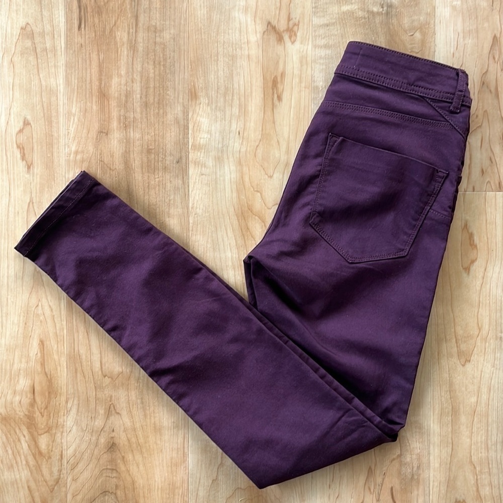 Brody Jeans Burgundy Skinny Ankle Jeans